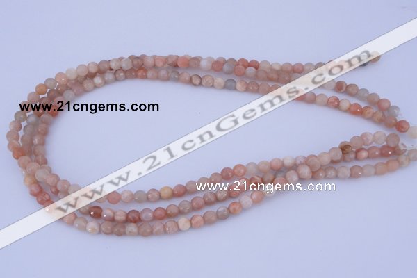 CMS350 15.5 inches 6mm faceted round natural pink moonstone beads