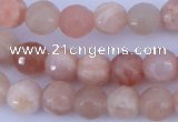 CMS351 15.5 inches 8mm faceted round natural pink moonstone beads