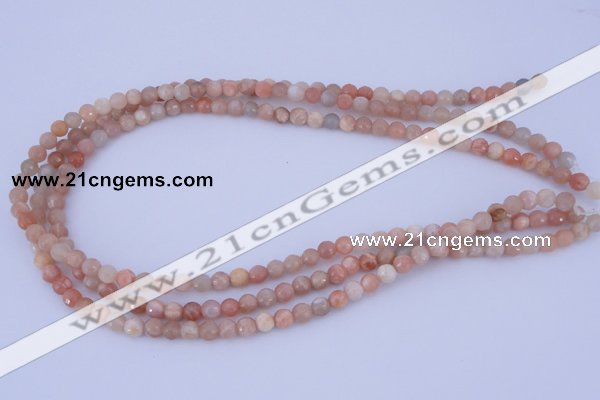 CMS351 15.5 inches 8mm faceted round natural pink moonstone beads