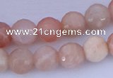 CMS352 15.5 inches 12mm faceted round natural pink moonstone beads