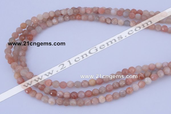 CMS352 15.5 inches 12mm faceted round natural pink moonstone beads