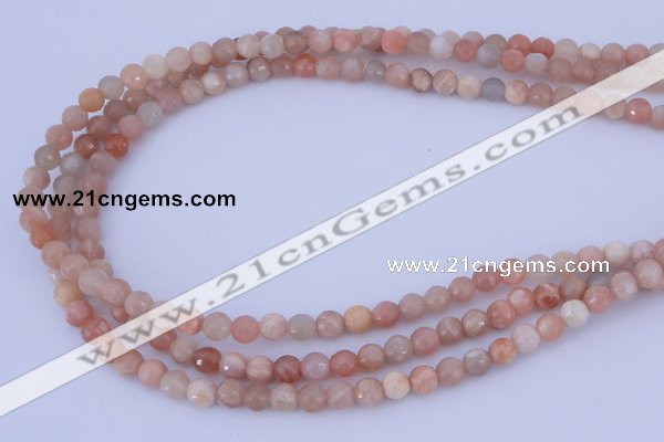 CMS353 15.5 inches 16mm faceted round natural pink moonstone beads