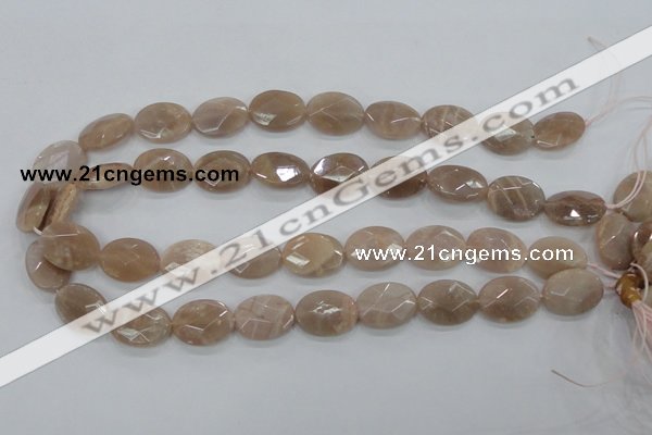 CMS36 15.5 inches 14*18mm faceted oval moonstone gemstone beads