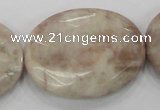 CMS39 15.5 inches 30*40mm faceted oval moonstone gemstone beads