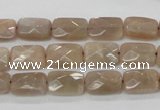 CMS40 15.5 inches 8*12mm faceted rectangle moonstone gemstone beads
