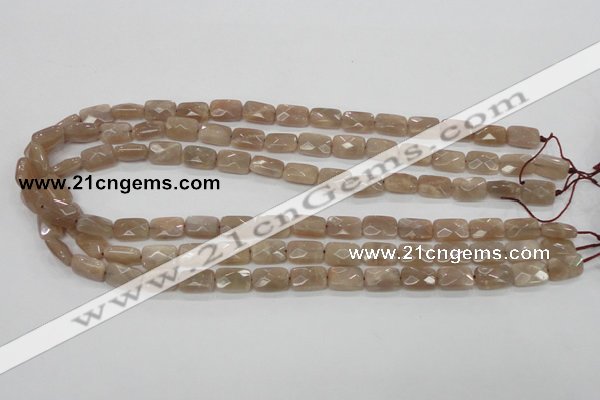 CMS40 15.5 inches 8*12mm faceted rectangle moonstone gemstone beads