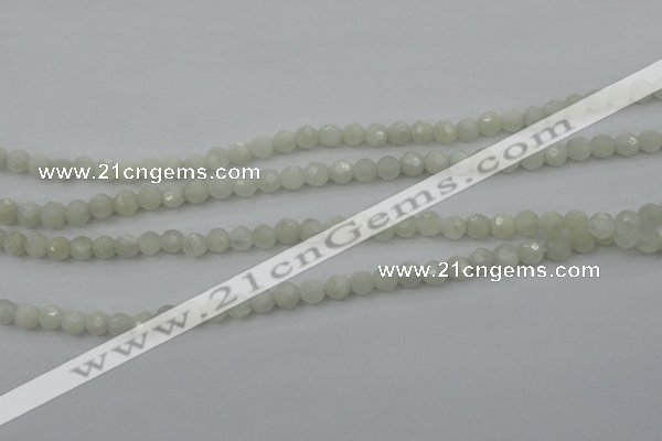 CMS451 15.5 inches 4mm faceted round white moonstone gemstone beads