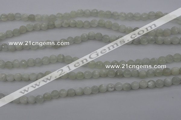 CMS452 15.5 inches 6mm faceted round white moonstone gemstone beads