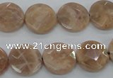 CMS47 15.5 inches 16mm faceted coin moonstone gemstone beads