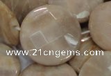 CMS48 15.5 inches 30mm faceted coin moonstone gemstone beads