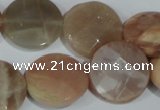 CMS558 15.5 inches 20mm faceted coin moonstone beads wholesale