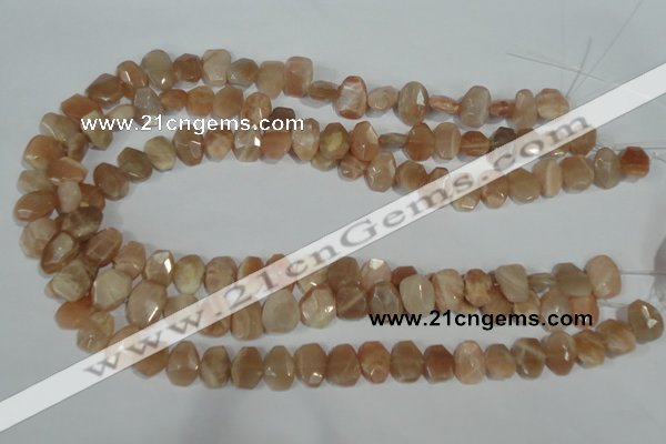 CMS561 15.5 inches 8*12mm faceted freefrom moonstone beads wholesale