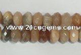 CMS565 15.5 inches 6*10mm faceted rondelle moonstone beads wholesale