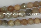 CMS571 15.5 inches 8mm faceted round moonstone beads wholesale