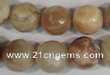 CMS574 15.5 inches 14mm faceted round moonstone gemstone beads