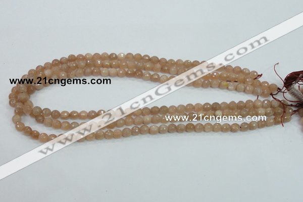 CMS58 15.5 inches 6mm faceted round moonstone gemstone beads