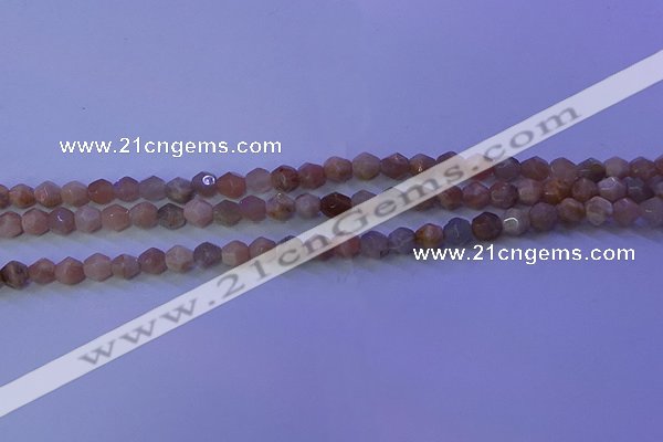 CMS580 15.5 inches 5*6mm faceted nuggets moonstone gemstone beads