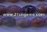 CMS582 15.5 inches 8*11mm faceted rice moonstone gemstone beads