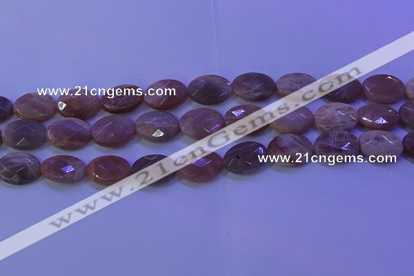 CMS585 15.5 inches 12*16mm faceted oval moonstone gemstone beads