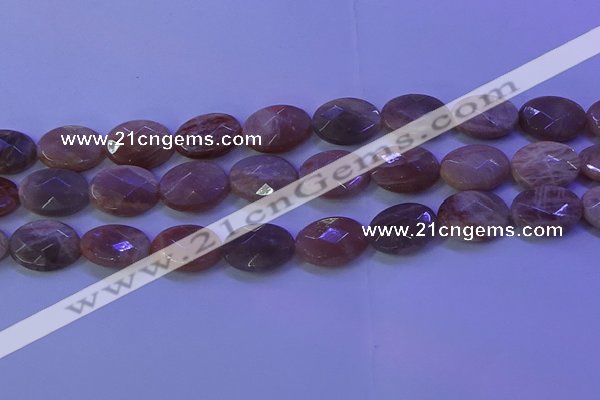 CMS586 15.5 inches 13*18mm faceted oval moonstone gemstone beads