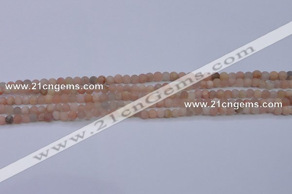 CMS600 15.5 inches 4mm round matte natural moonstone beads