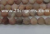 CMS601 15.5 inches 6mm round matte natural moonstone beads