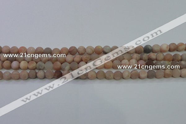 CMS602 15.5 inches 8mm round matte natural moonstone beads