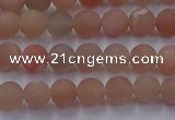 CMS610 15.5 inches 4mm round matte moonstone beads wholesale