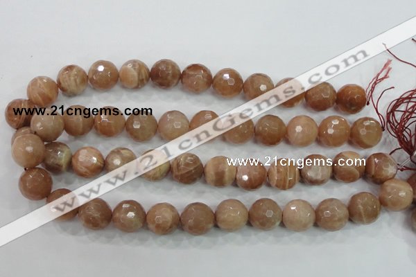 CMS63 15.5 inches 16mm faceted round moonstone gemstone beads