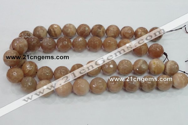 CMS64 15.5 inches 18mm faceted round moonstone gemstone beads