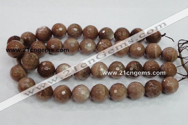 CMS65 15.5 inches 20mm faceted round moonstone gemstone beads