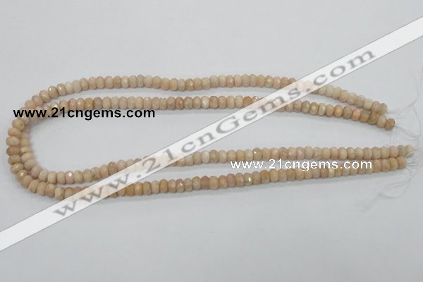 CMS66 15.5 inches 4*6mm faceted rondelle moonstone gemstone beads