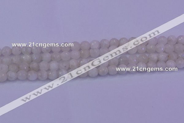 CMS662 15.5 inches 8mm faceted round white moonstone beads