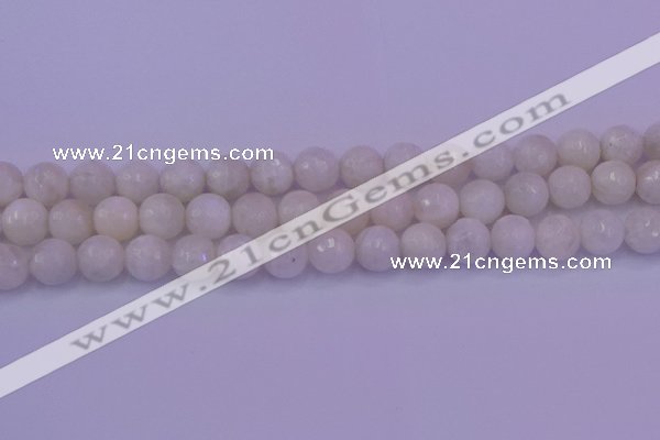 CMS663 15.5 inches 10mm faceted round white moonstone beads