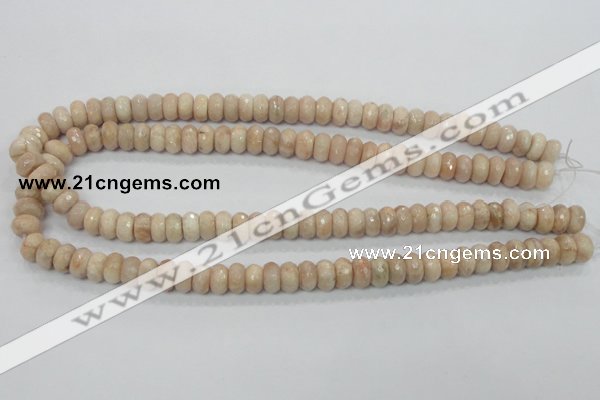 CMS67 15.5 inches 5*10mm faceted rondelle moonstone gemstone beads