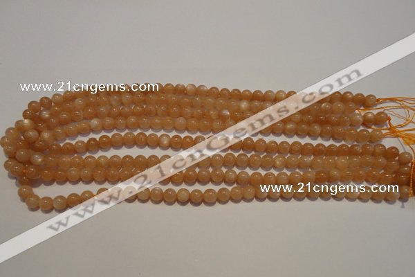 CMS701 15.5 inches 6mm round peach moonstone beads wholesale