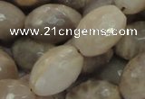 CMS72 15.5 inches 16*20mm faceted rice moonstone gemstone beads