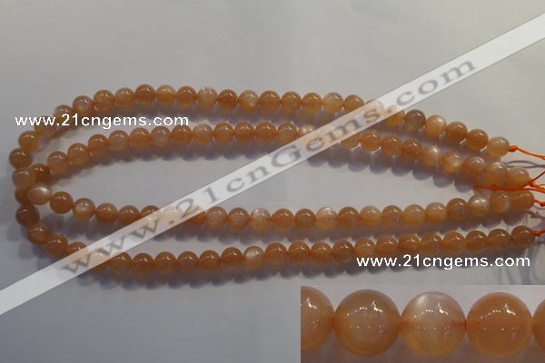 CMS732 15.5 inches 8mm round A grade natural peach moonstone beads