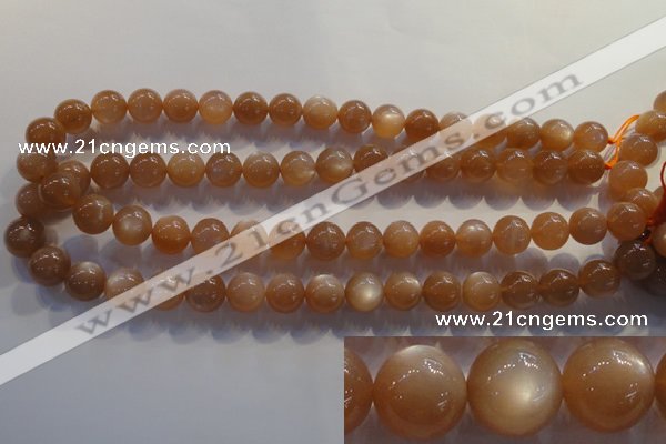 CMS734 15.5 inches 12mm round A grade natural peach moonstone beads