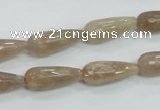 CMS74 15.5 inches 8*20mm faceted teardrop moonstone gemstone beads