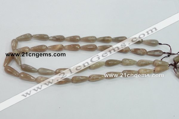 CMS74 15.5 inches 8*20mm faceted teardrop moonstone gemstone beads