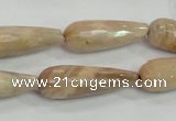 CMS76 15.5 inches 10*30mm faceted teardrop moonstone gemstone beads