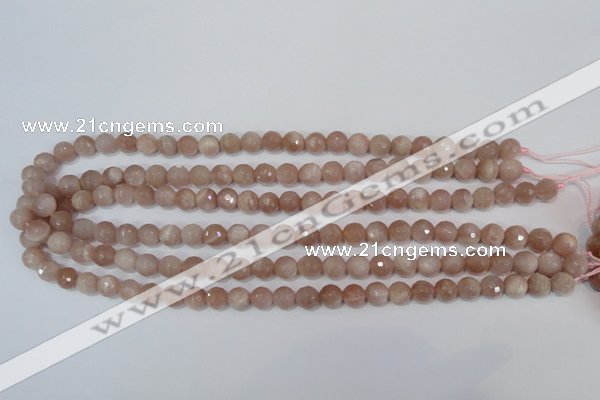 CMS764 15.5 inches 8mm faceted round natural moonstone beads