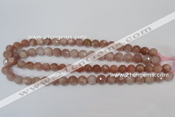 CMS765 15.5 inches 10mm faceted round natural moonstone beads