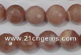 CMS767 15.5 inches 14mm faceted round natural moonstone beads