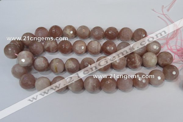 CMS769 15.5 inches 18mm faceted round natural moonstone beads