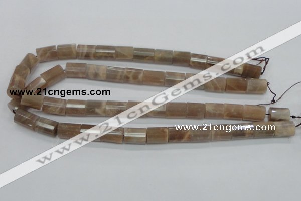 CMS77 15.5 inches 10*14mm faceted column moonstone gemstone beads