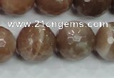 CMS82 15.5 inches 18mm faceted round moonstone gemstone beads