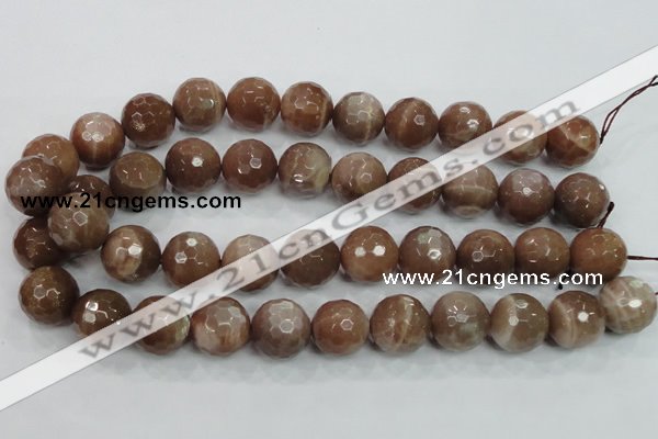 CMS82 15.5 inches 18mm faceted round moonstone gemstone beads