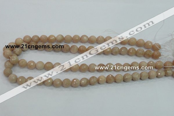 CMS84 15.5 inches 10mm faceted round moonstone gemstone beads